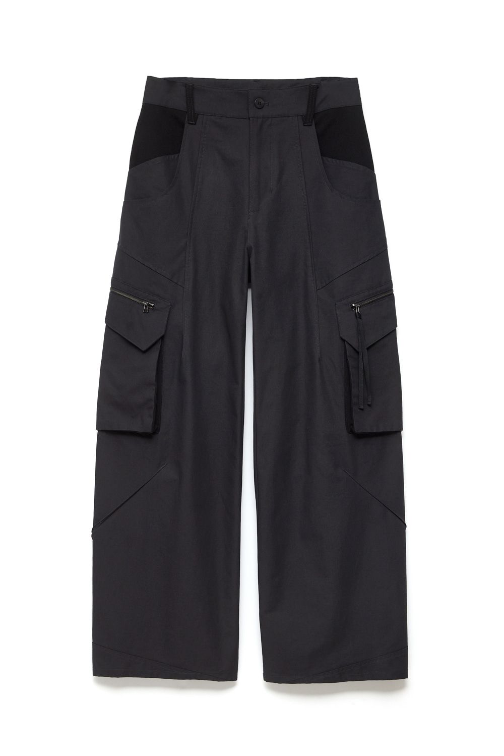 Darted Cargo Pants Blue Black