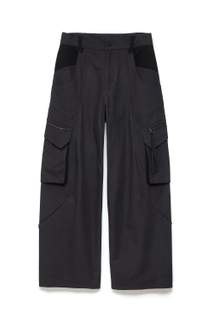 Darted Cargo Pants Blue Black