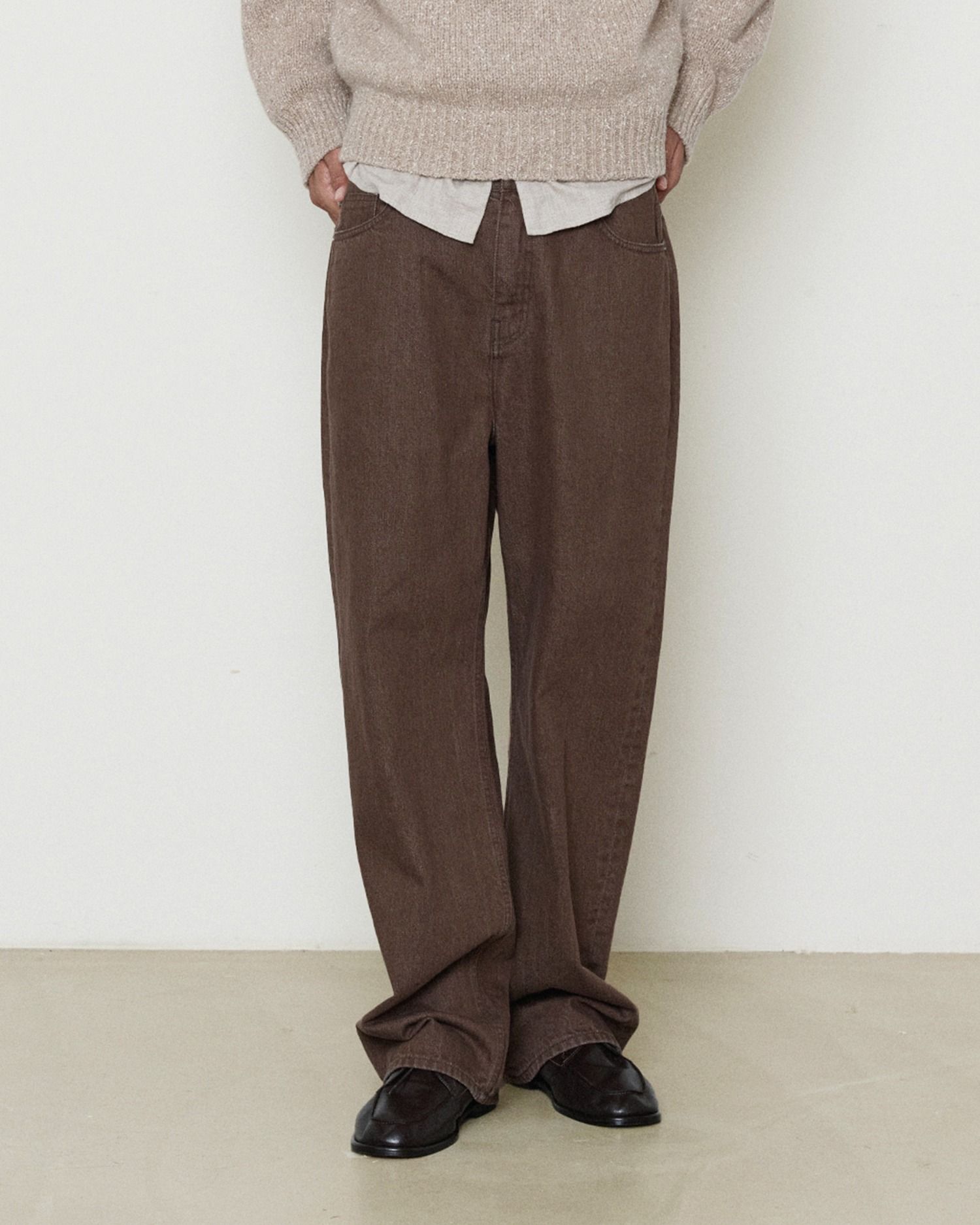 5P Straight Denim, Brown