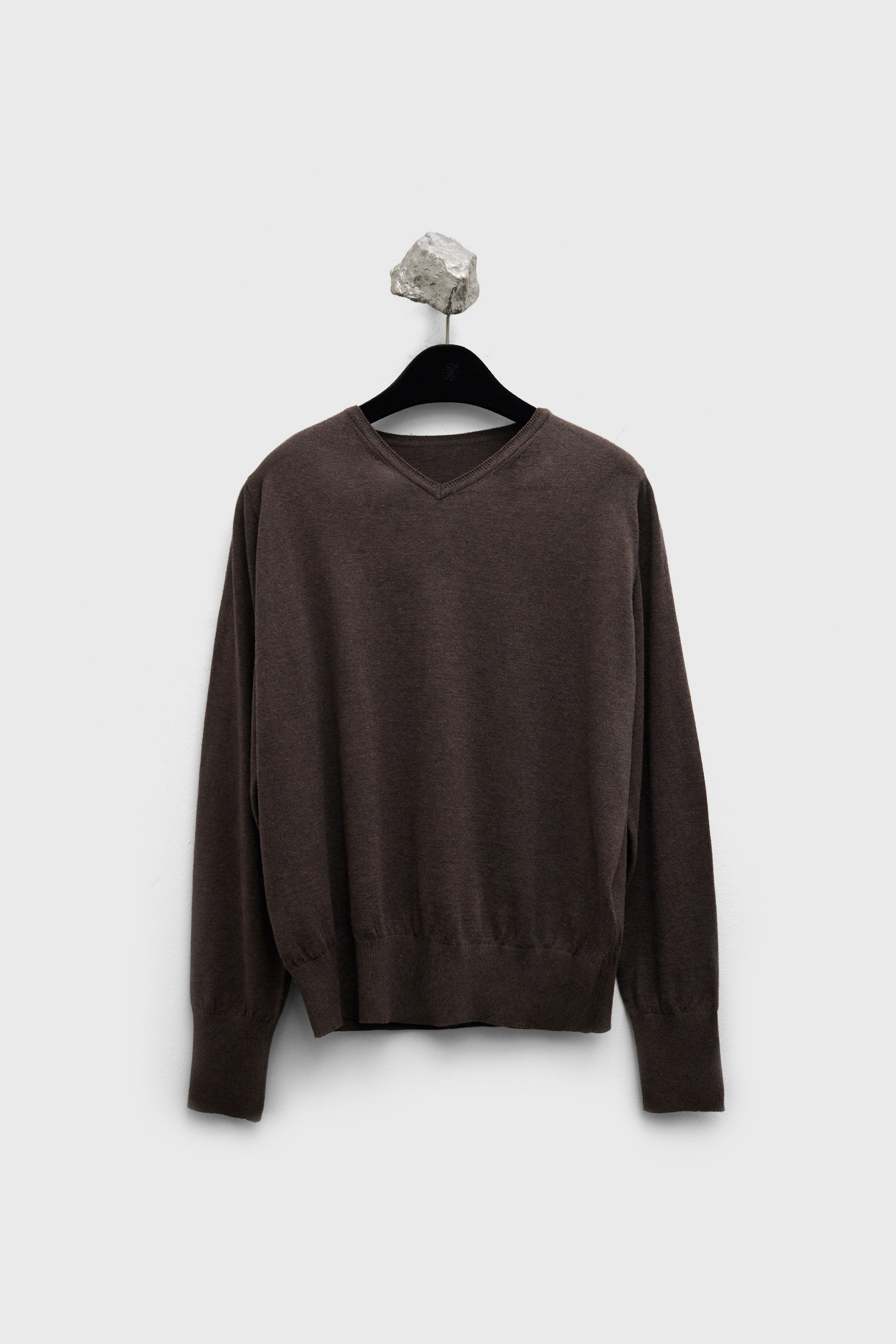 Cotton Cashmere V-neck Knit