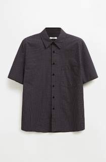 스테레오 깅엄 체크 하프 셔츠 VINTAGE BLACK