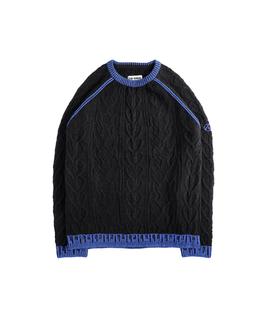EMBROIDERY LOGO SWEATER BLACK/BLUE