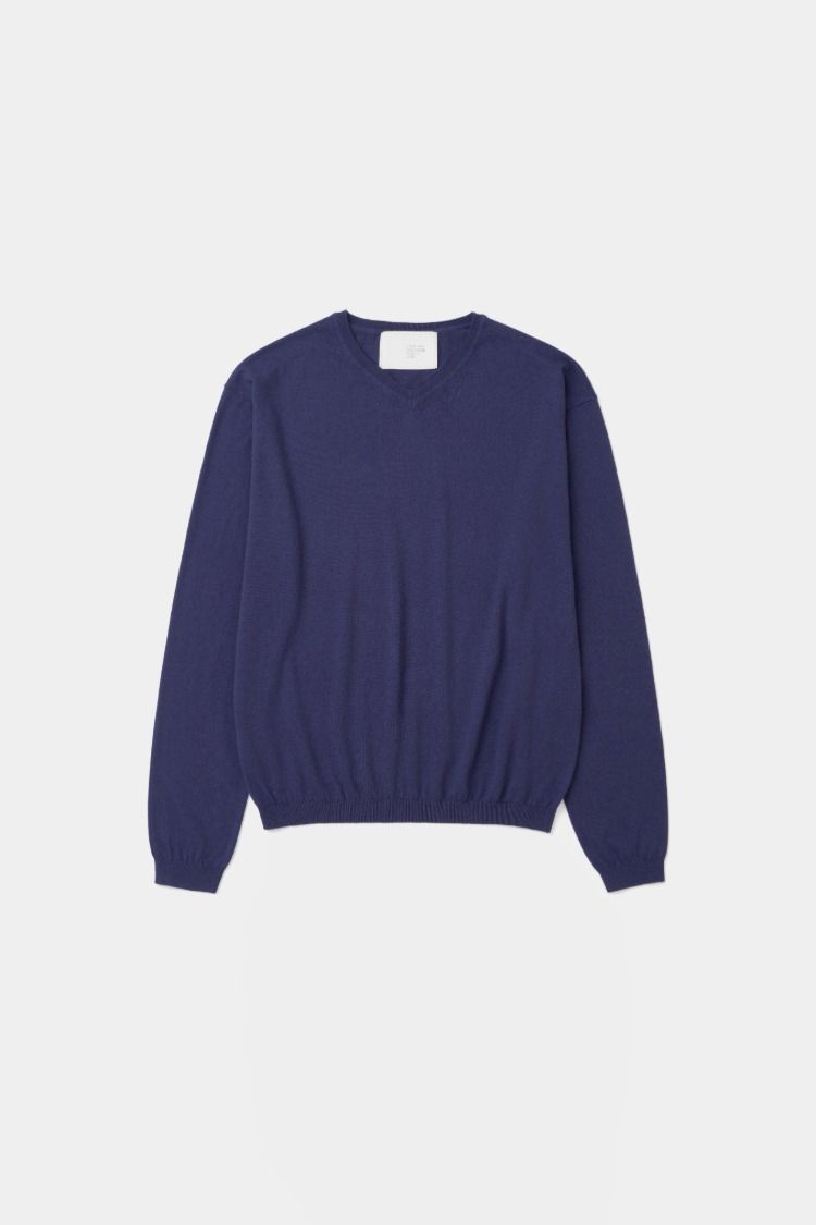 V NECK KNIT,Purple