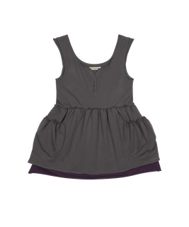 SHIRRING POCKET SLEEVELESS CHARCOAL