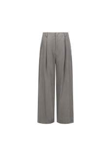 Men's Cupro Two Tuck Wide Pants, Grey