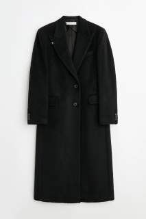 Manta Coat Black Hairy Wool