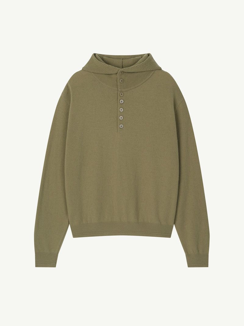 BUTTON HOODIE (olive)