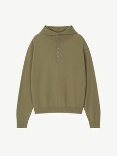 BUTTON HOODIE (olive)