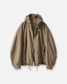 Heavy Suede Cotton Reversible Sand Parka, Beige